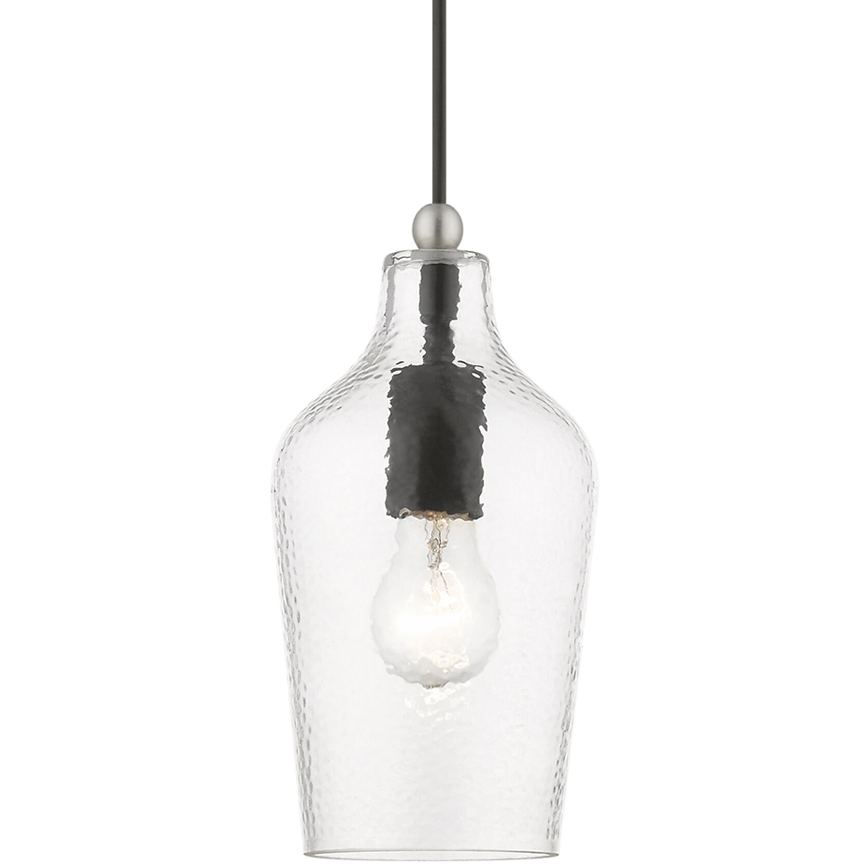 Avery 1 Light 5 inch Black with Brushed Nickel Accent Mini Pendant Ceiling Light