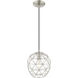 Geometric 1 Light 8 inch Brushed Nickel Mini Pendant Ceiling Light
