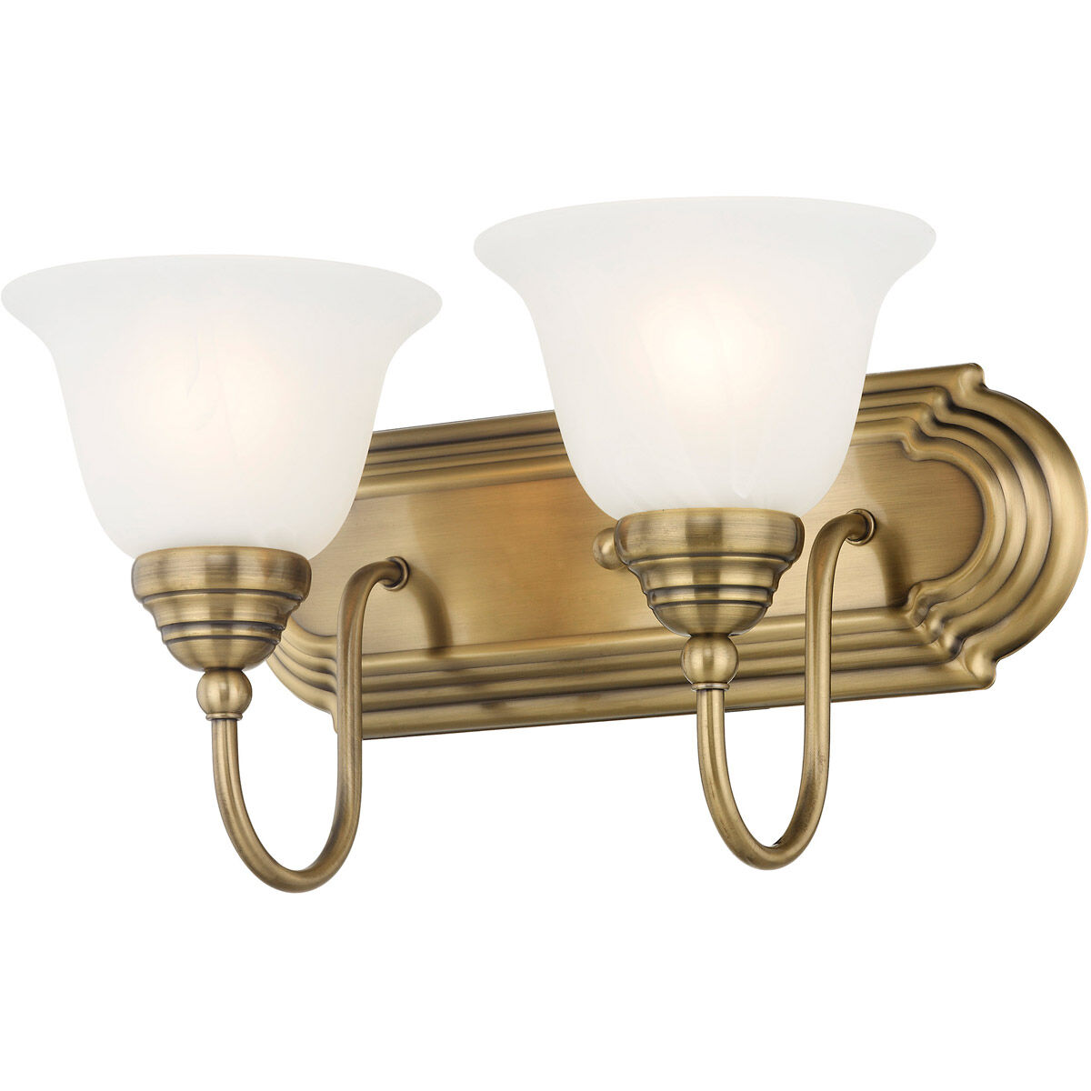 Belmont 2 Light 14 inch Antique Brass Bath Vanity Wall Light