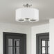 Brookdale 3 Light 13 inch Brushed Nickel Semi-Flush Mount Ceiling Light