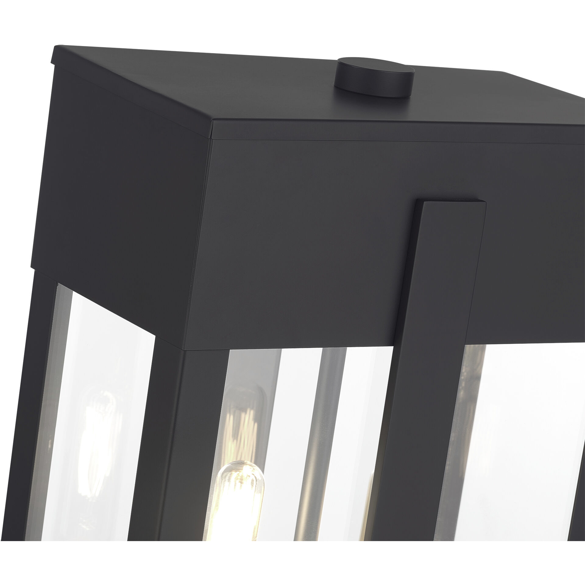 Berksford 2 Light 18.5 inch Black with Brushed Nickel Candles Outdoor Post Top Lantern