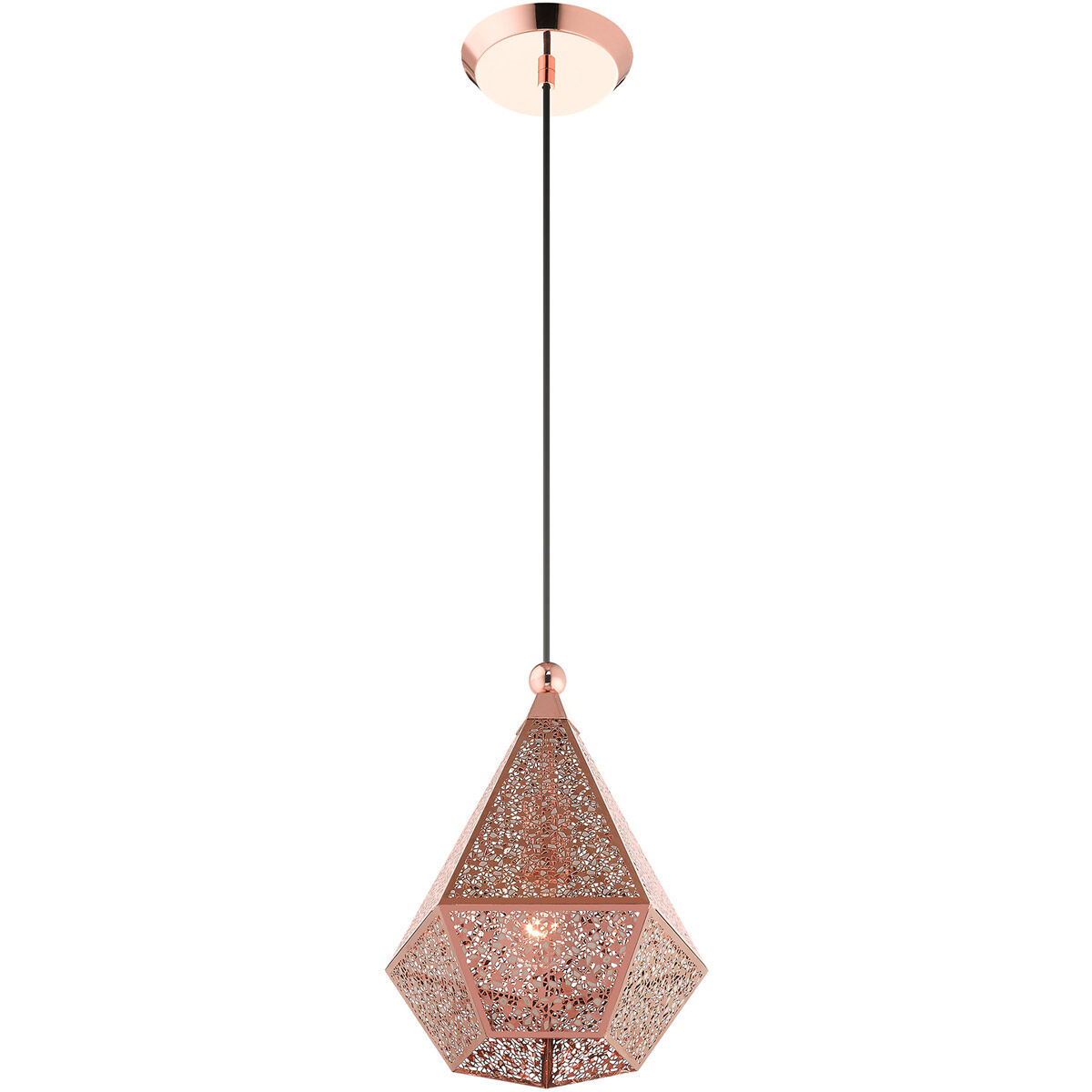 Aberdeen 1 Light 10 inch Rose Gold Pendant Ceiling Light
