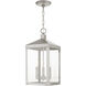 Nyack 3 Light 8.25 inch Brushed Nickel Outdoor Pendant Lantern