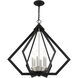 Prism 6 Light 26 inch Black with Brushed Nickel Cluster Chandelier Ceiling Light