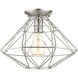 Geometric 1 Light 14 inch Brushed Nickel Flush Mount Ceiling Light