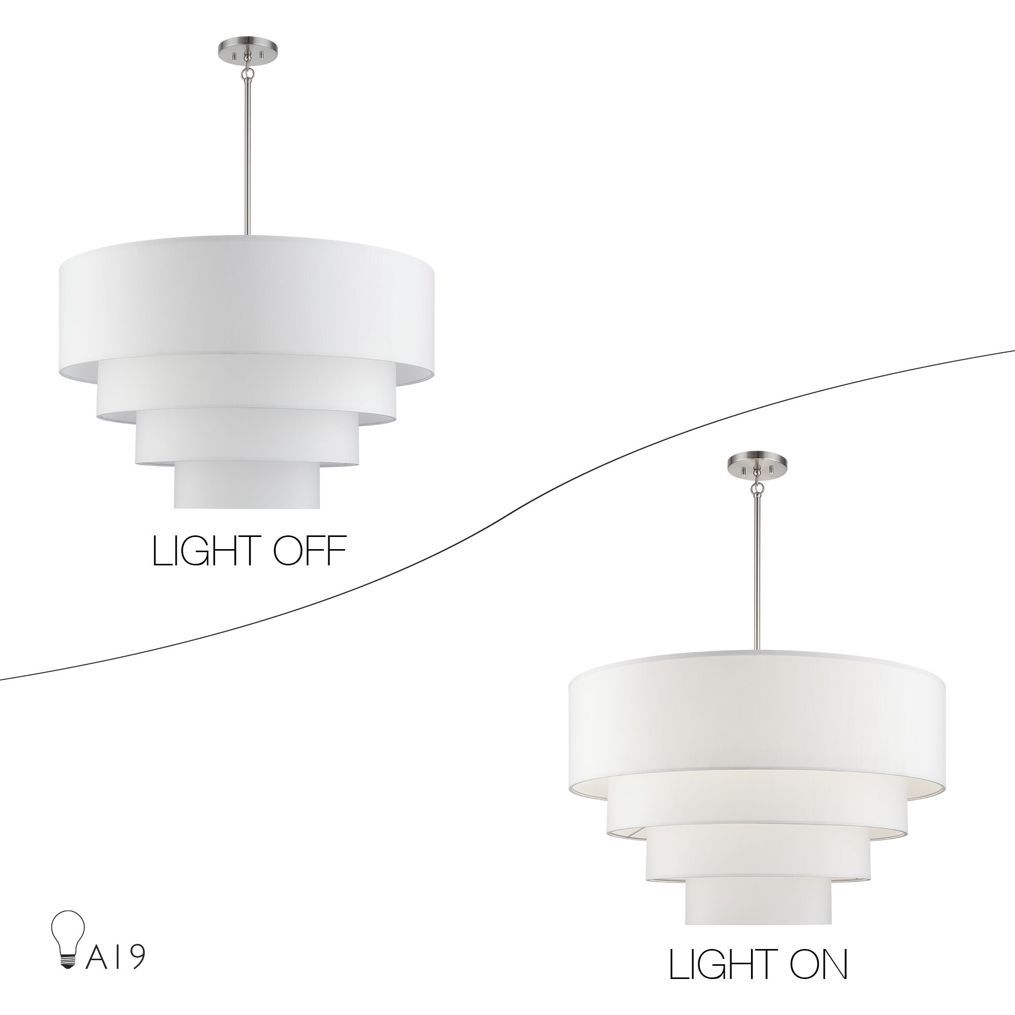 Manorwood 8 Light 35 inch Brushed Nickel Pendant Chandelier Ceiling Light