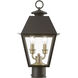 Wentworth 2 Light 17.5 inch Bronze with Antique Brass Finish Cluster Outdoor Post Top Lantern, Medium