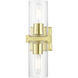 Clarion 2 Light 5 inch Satin Brass Vanity Sconce Wall Light