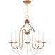 Alessia 5 Light 24 inch Antique Gold Leaf Chandelier Ceiling Light