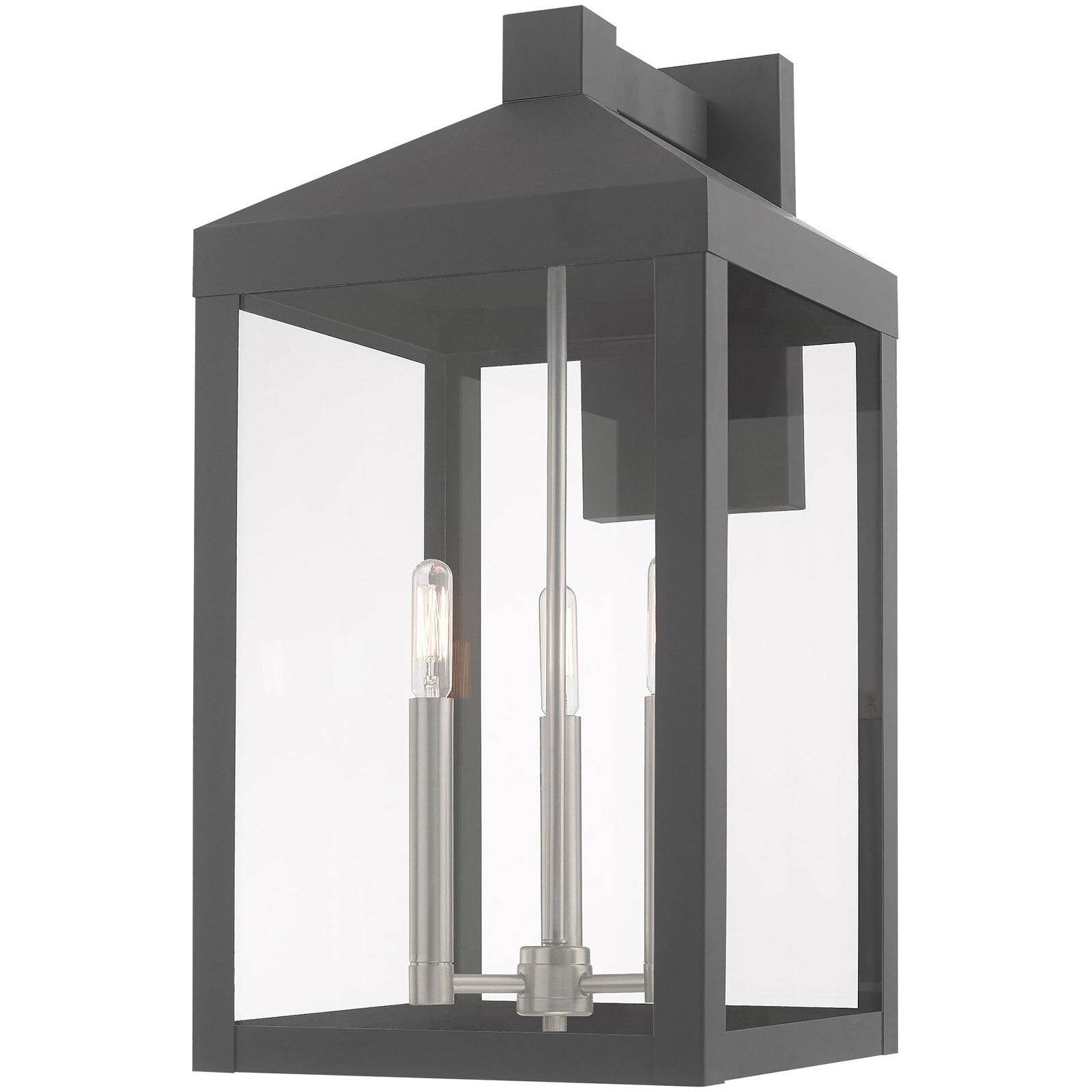 Nyack 3 Light 22 inch Scandinavian Gray Outdoor Wall Lantern
