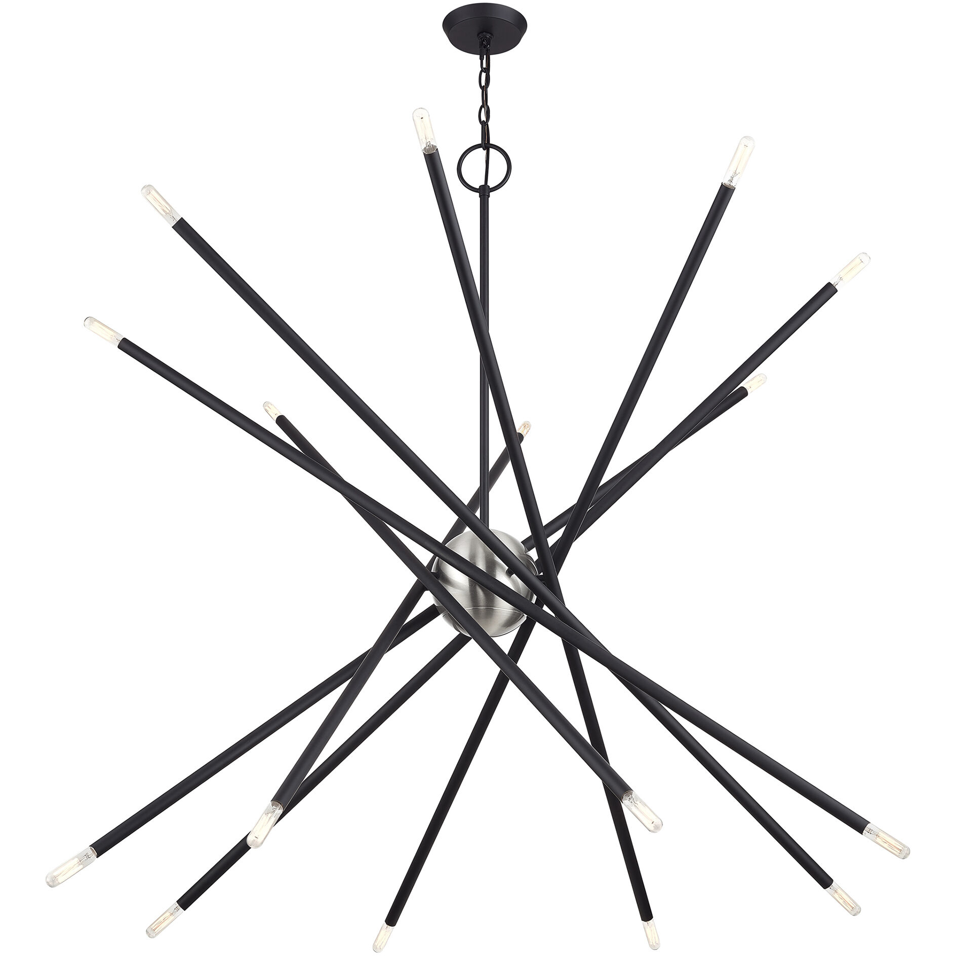 Soho 16 Light 50 inch Black Foyer Chandelier Ceiling Light