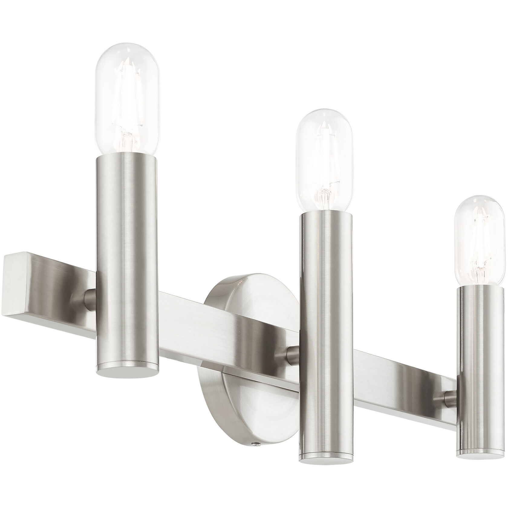 Helsinki 3 Light 24 inch Brushed Nickel with Bronze Accents Vanity Sconce Wall Light