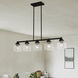 Aragon 5 Light 42 inch Black Linear Chandelier Ceiling Light