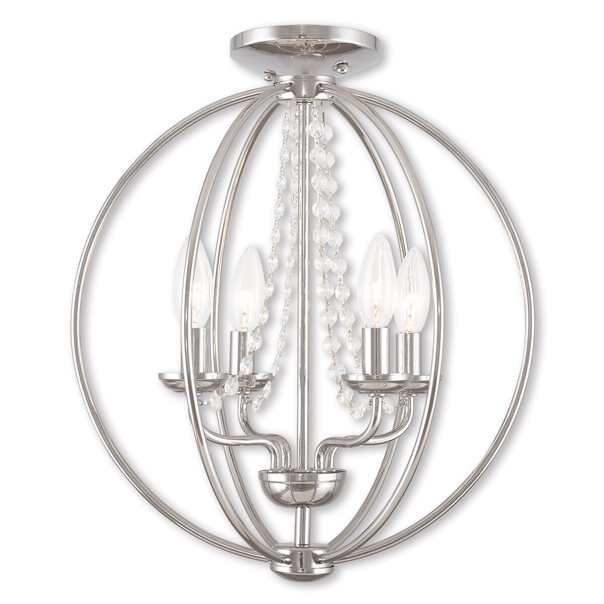 Arabella 4 Light 15 inch Polished Chrome Convertible Mini Chandelier/Ceiling Mount Ceiling Light