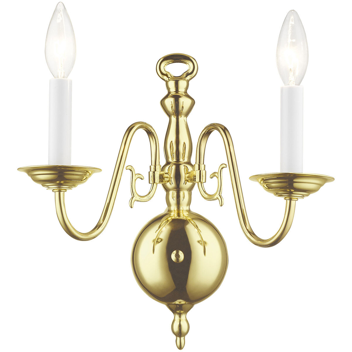 Williamsburgh 2 Light 13 inch Polished Brass Wall Sconce Wall Light