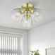 Montgomery 3 Light 14 inch Satin Brass Semi-Flush Ceiling Light