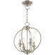 Milania 4 Light 13 inch Brushed Nickel Convertible Mini Chandelier/Ceiling Mount Ceiling Light