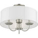 Brookdale 3 Light 16 inch Brushed Nickel Semi-Flush Mount Ceiling Light
