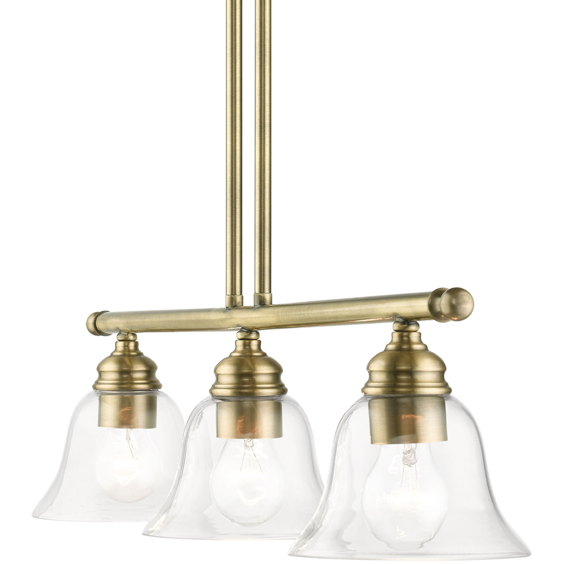 Moreland 3 Light 30 inch Antique Brass Linear Chandelier Ceiling Light