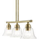 Moreland 3 Light 30 inch Antique Brass Linear Chandelier Ceiling Light