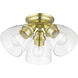 Montgomery 3 Light 14 inch Satin Brass Semi-Flush Ceiling Light