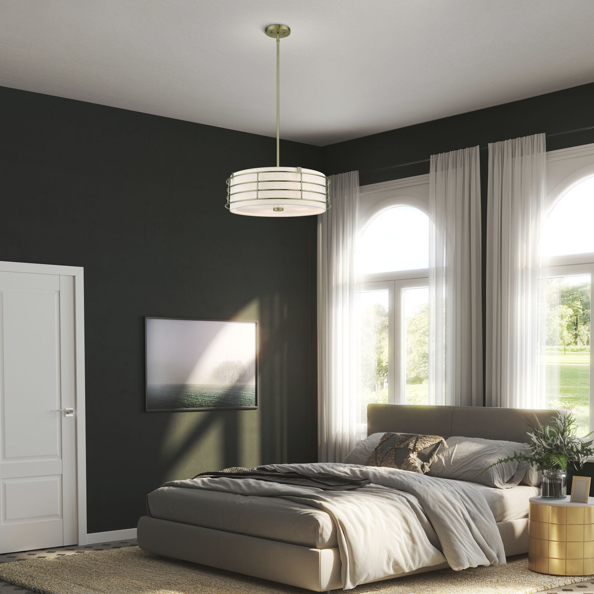 Blanchard 4 Light 20 inch Antique Brass Pendant Chandelier Ceiling Light