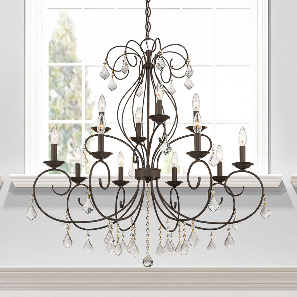 Donatella 12 Light 34.63 inch English Bronze Chandelier Ceiling Light