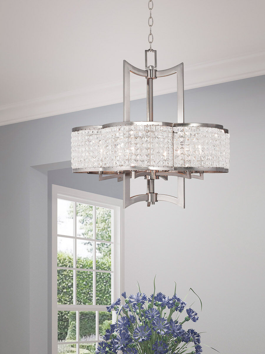 Grammercy 6 Light 26 inch Brushed Nickel Chandelier Ceiling Light