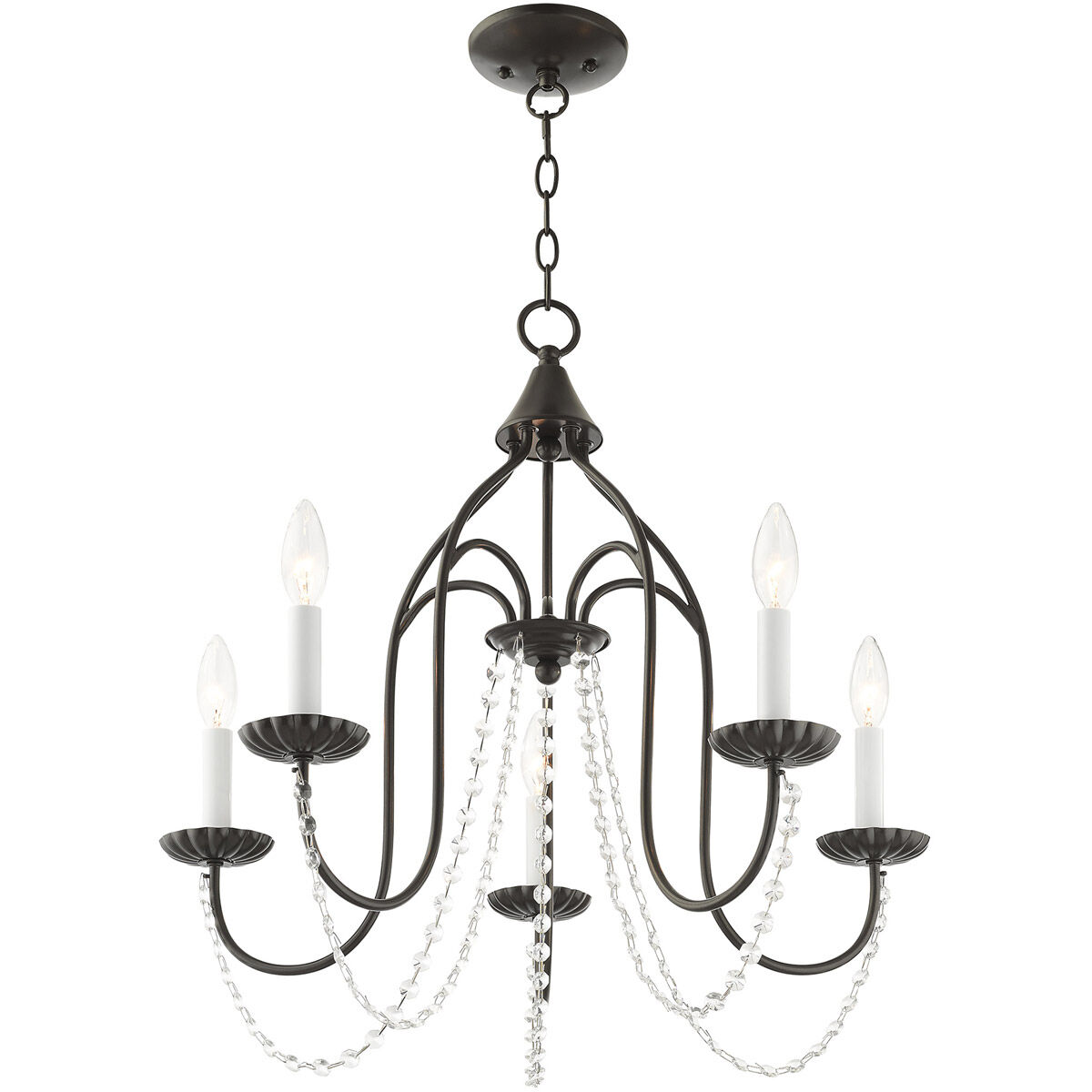 Alessia 5 Light 24 inch English Bronze Chandelier Ceiling Light