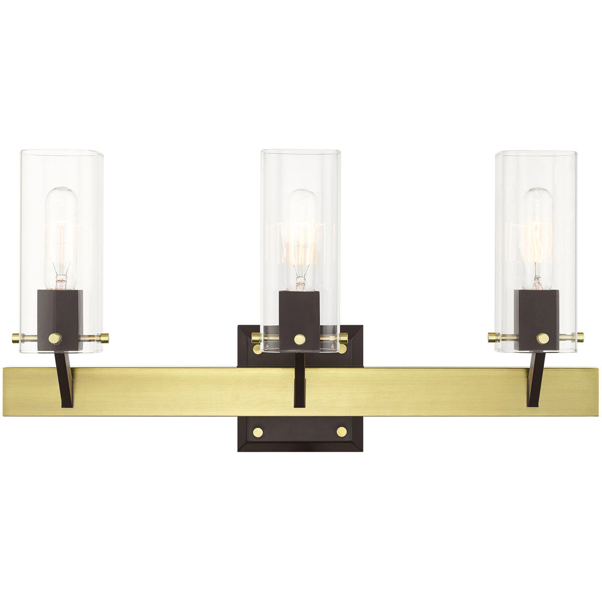 Beckett 3 Light 24 inch Satin Brass Vanity Sconce Wall Light