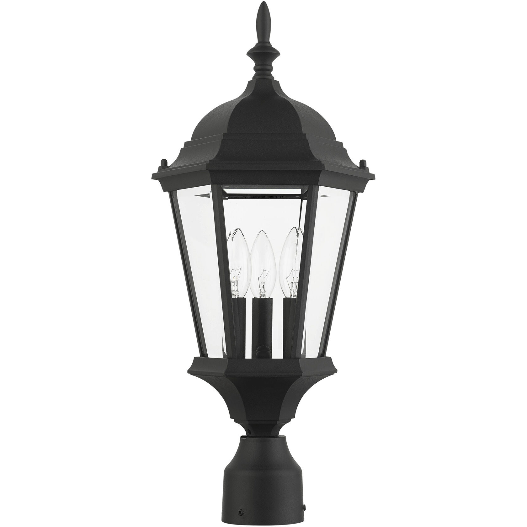 Hamilton 3 Light 21 inch Textured Black Outdoor Post Top Lantern