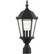 Hamilton 3 Light 21 inch Textured Black Outdoor Post Top Lantern