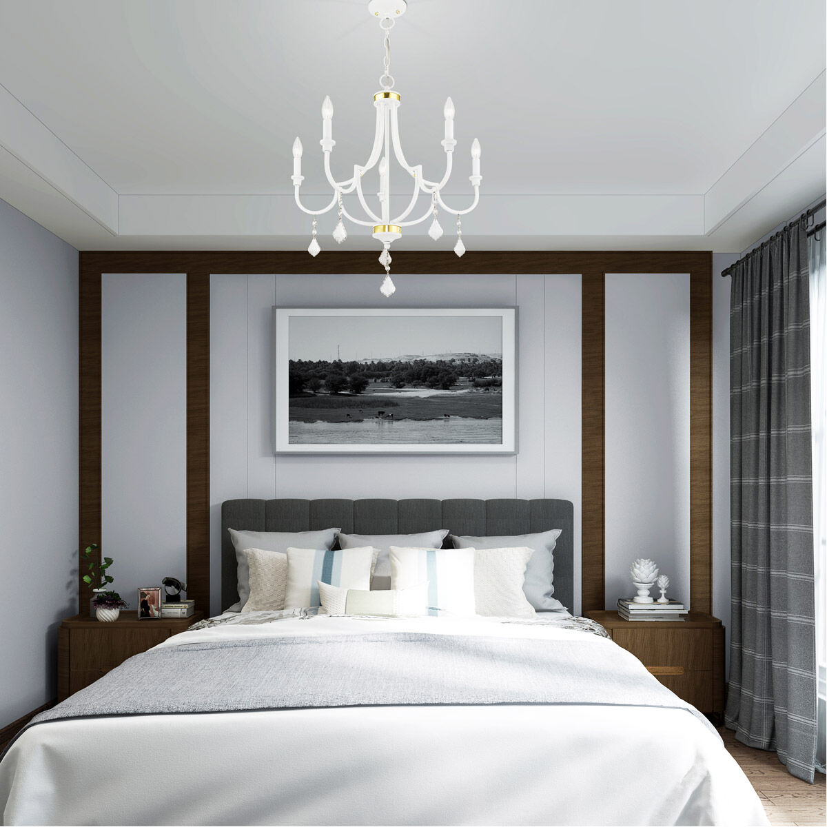 Glendale 5 Light 24.5 inch White Chandelier Ceiling Light