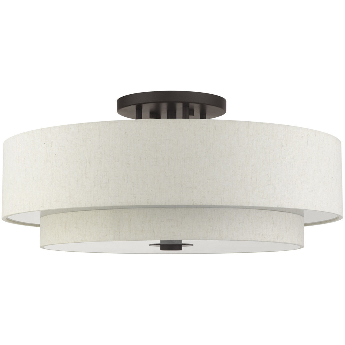 Meridian 6 Light 30 inch English Bronze Semi Flush Ceiling Light