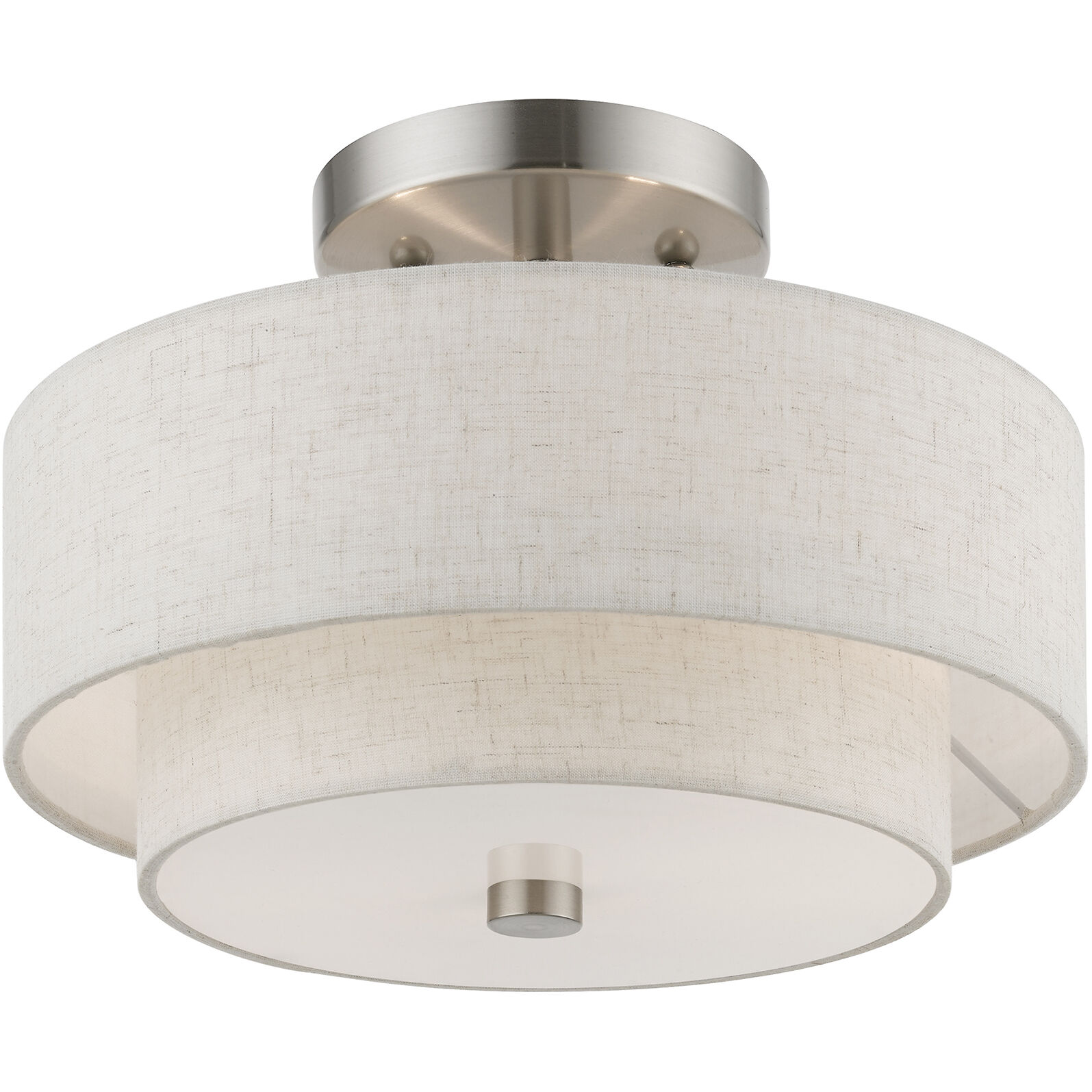 Meridian 2 Light 11 inch Brushed Nickel Semi-Flush Ceiling Light