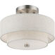 Meridian 2 Light 11 inch Brushed Nickel Semi-Flush Ceiling Light