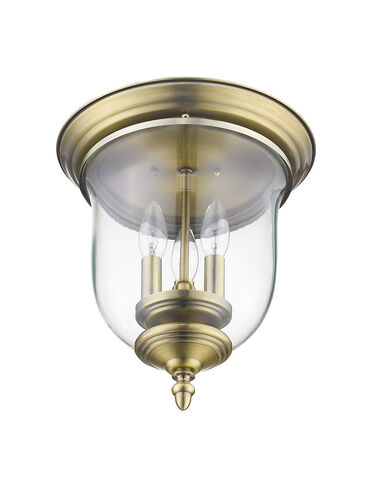 Legacy 3 Light 12 inch Antique Brass Flush Mount Ceiling Light