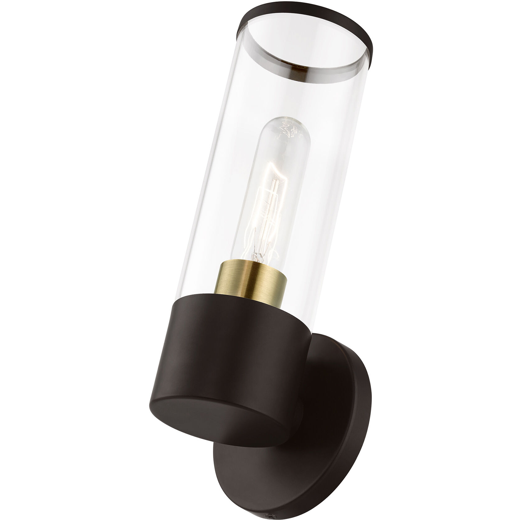 Banca 1 Light 4 inch Bronze with Antique Brass Accent ADA Single Sconce Wall Light, Single