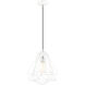 Geometric 1 Light 12 inch Shiny White Pendant Ceiling Light