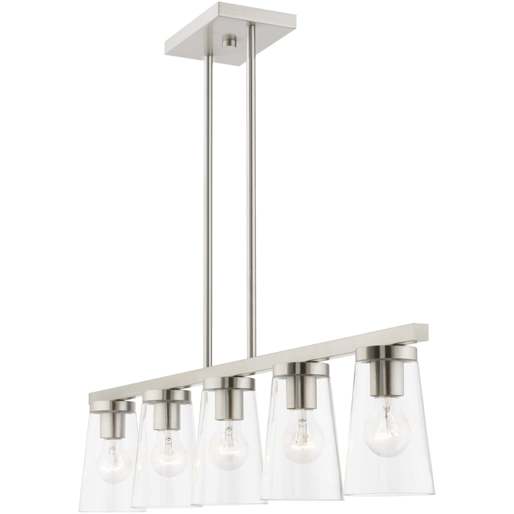 Cityview 5 Light 40 inch Brushed Nickel Linear Chandelier Ceiling Light