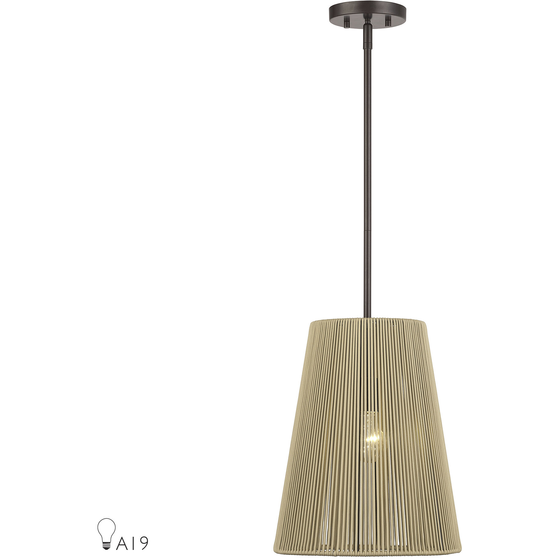 Florell 1 Light 12 inch English Bronze Pendant Ceiling Light