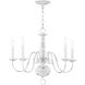 Williamsburgh 5 Light 24 inch Antique White Chandelier Ceiling Light