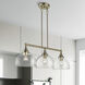 Glendon 3 Light 30 inch Antique Brass Linear Chandelier Ceiling Light