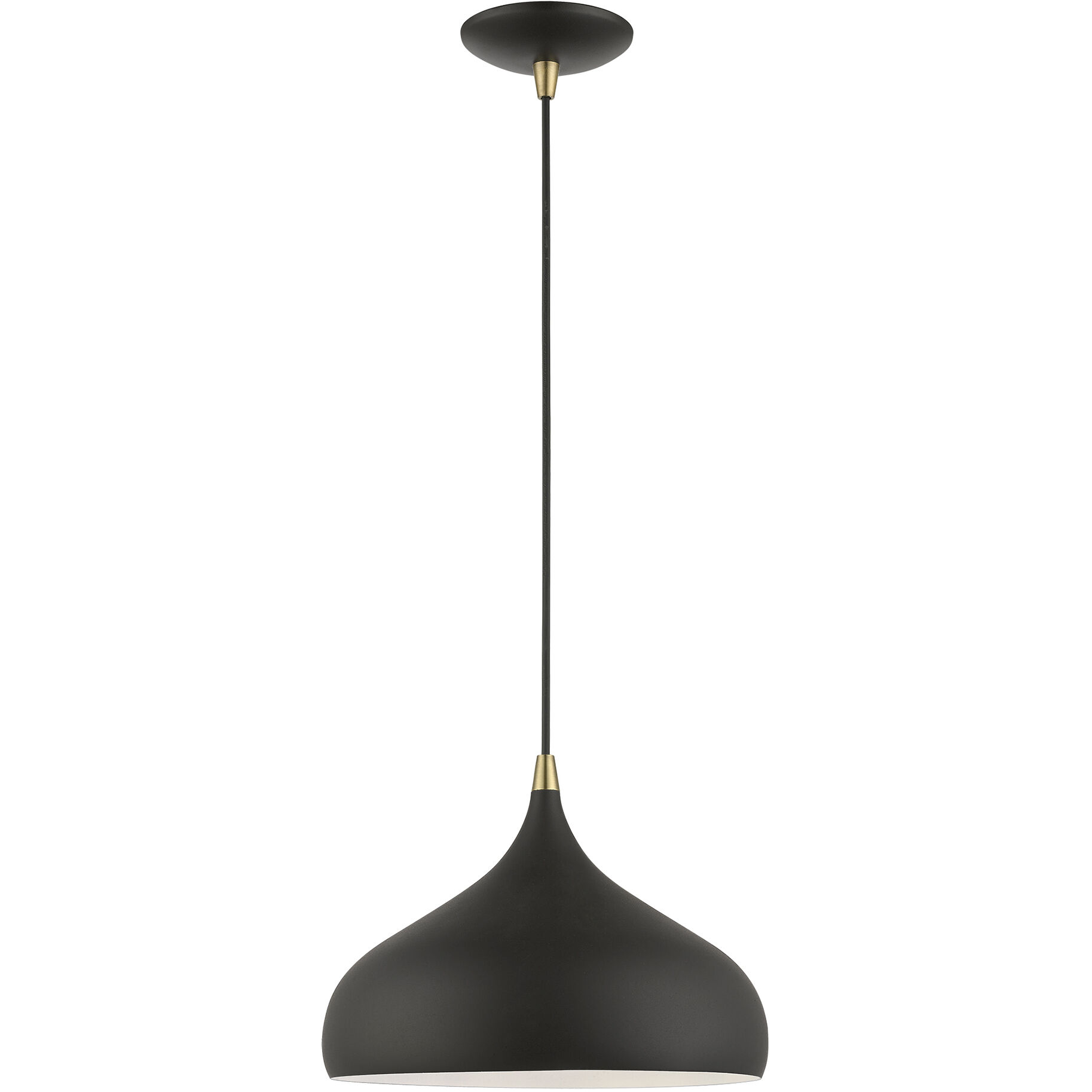 Amador 1 Light 12 inch Textured Black with Antique Brass Accents Pendant Ceiling Light