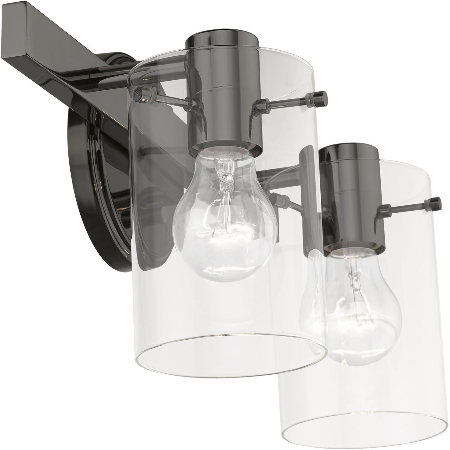 Munich 2 Light 15 inch Black Chrome Vanity Sconce Wall Light