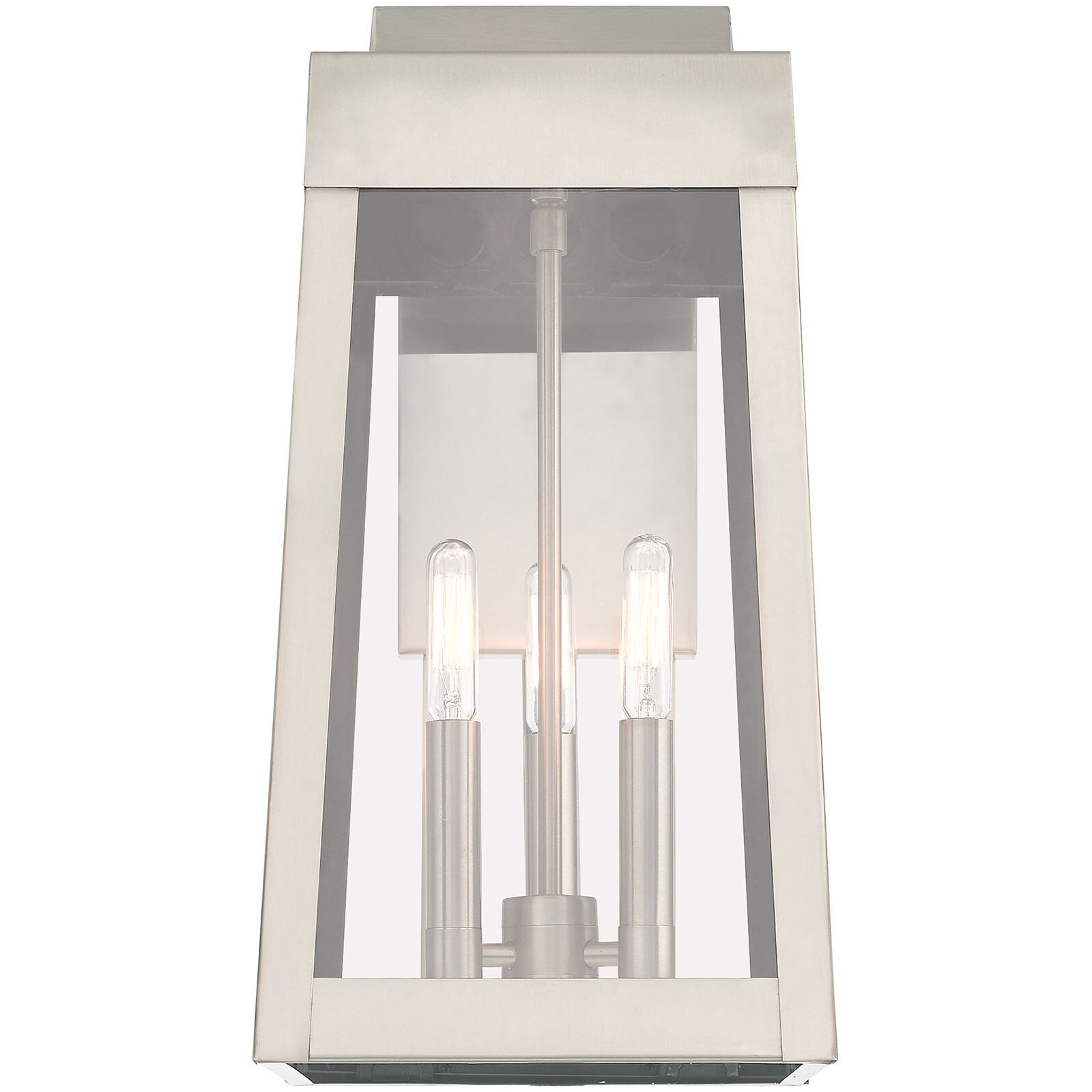 Oslo 3 Light 16 inch Brushed Nickel Outdoor Wall Lantern