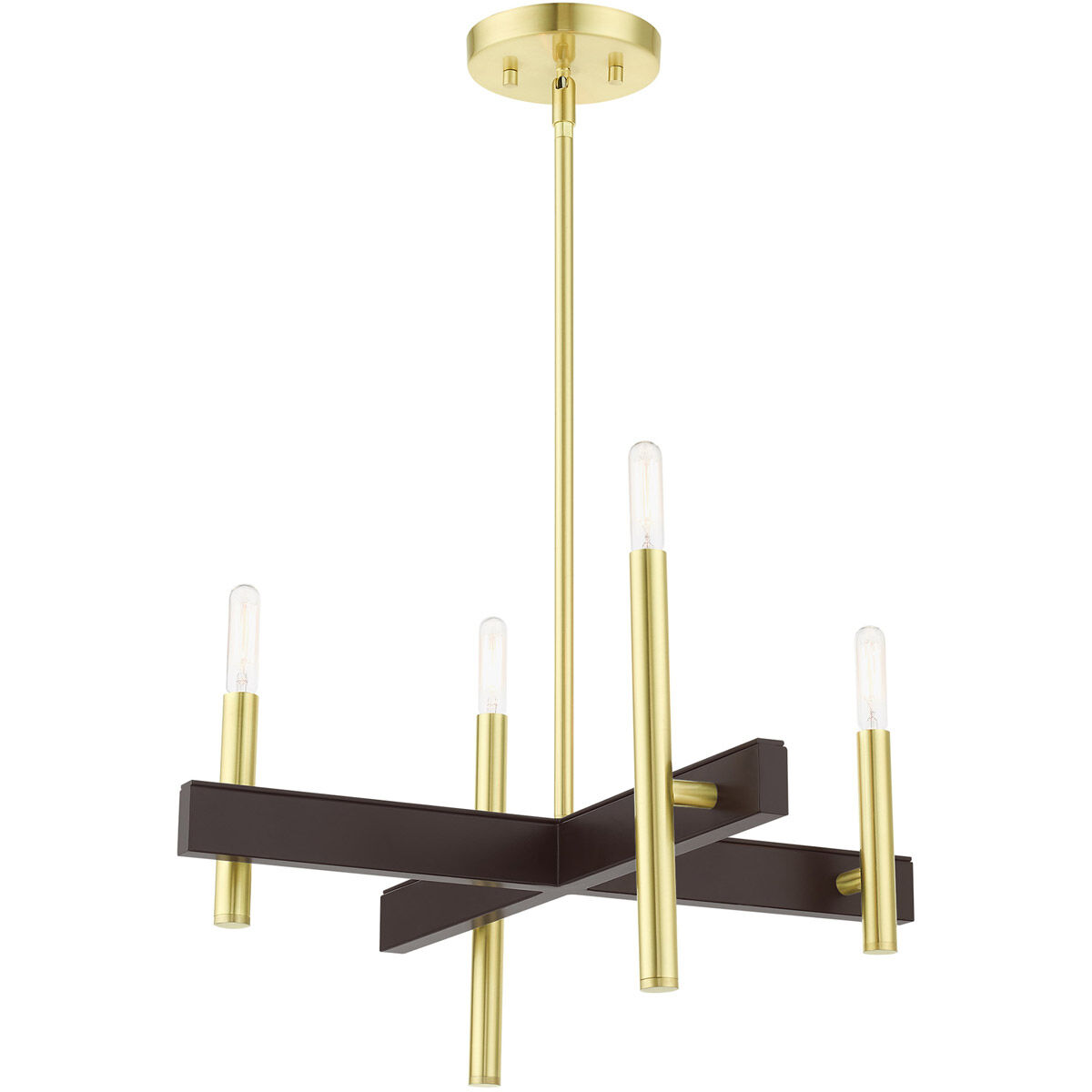Denmark 4 Light 20 inch Satin Brass Chandelier Ceiling Light