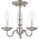 Williamsburgh 3 Light 11 inch Brushed Nickel Convertible Mini Chandelier/Ceiling Mount Ceiling Light
