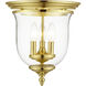 Legacy 3 Light 11.5 inch Polished Brass Flush Mount Ceiling Light