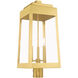 Oslo 3 Light 25 inch Satin Brass Outdoor Post Top Lantern